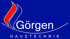Görgen Haustechnik Logo mit roter Flamme und blauer Hintergrund.