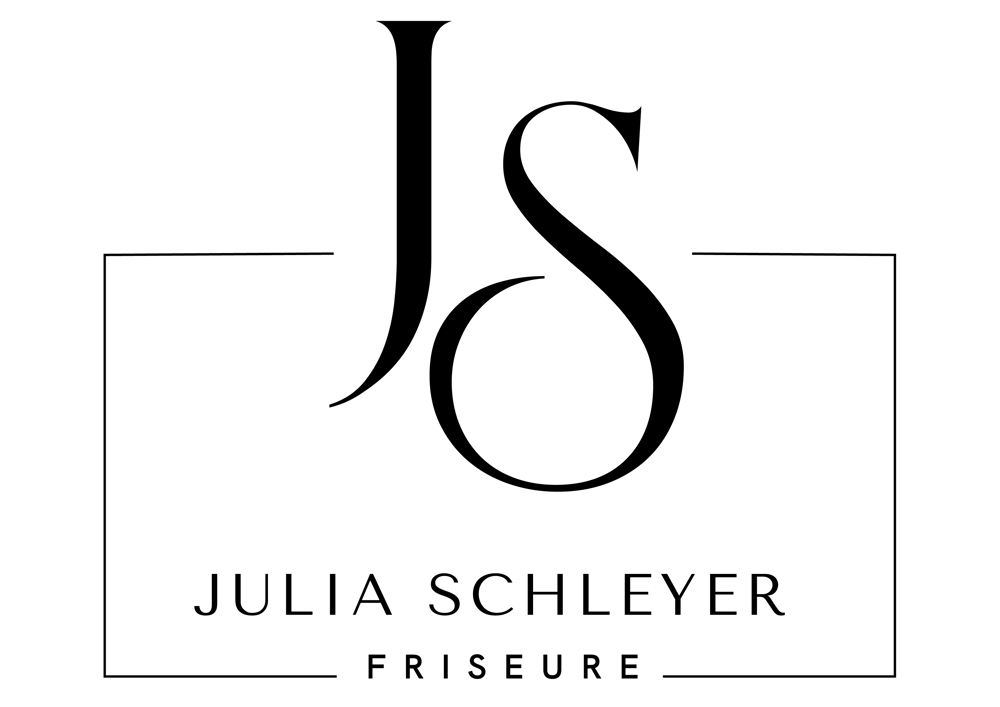Logo von Julia Schleyer Friseure mit stilisierten Initialen JS in einem Rahmen.