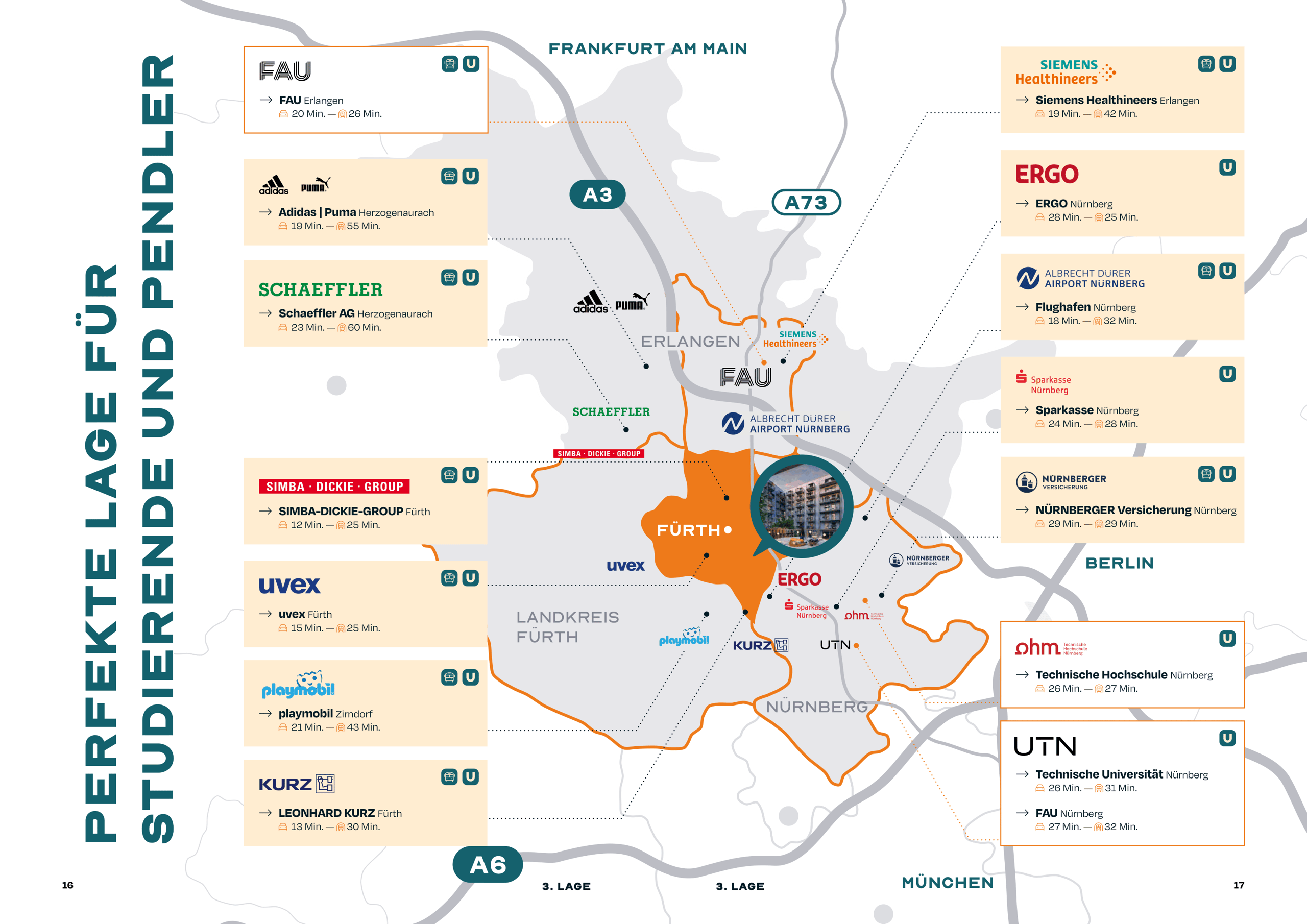 Karte Arbeitgeber & Hochschulen Metropolregion Nürnberg