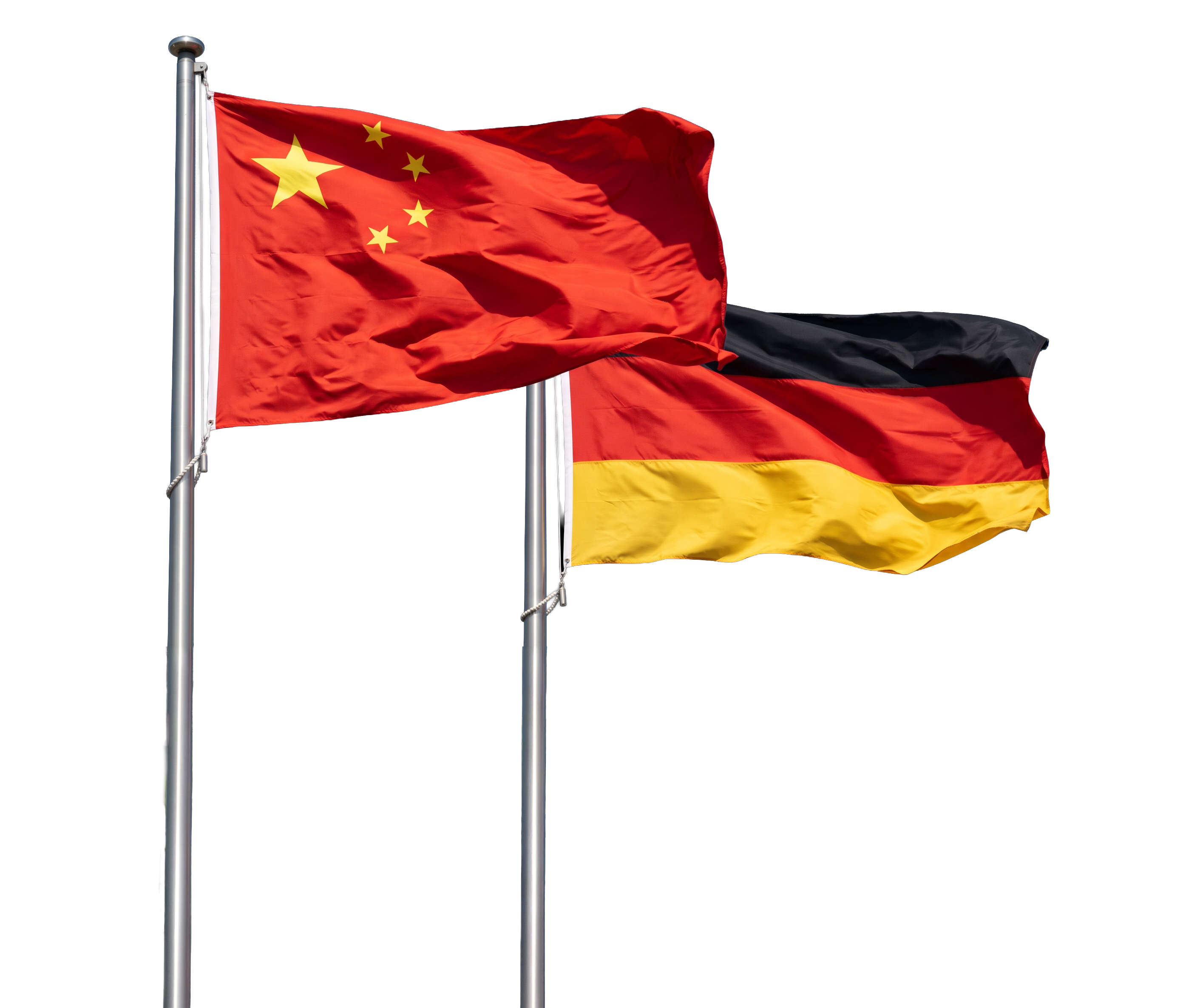 Chinesische und deutsche Flagge