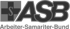 ASB-Logo mit grauem Kreuz, Buchstabe S und ASB-Schriftzug in Schwarz. Darunter "Arbeiter-Samariter-Bund".