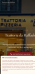 Die Website der Trattoria da Raffaele auf dem Smartphone
