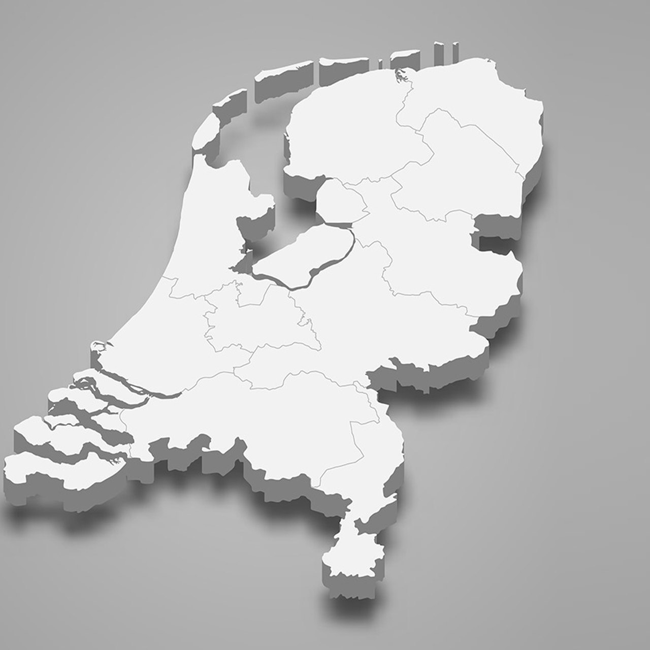 Kaart met de showroomlocaties net over de Duitse grens