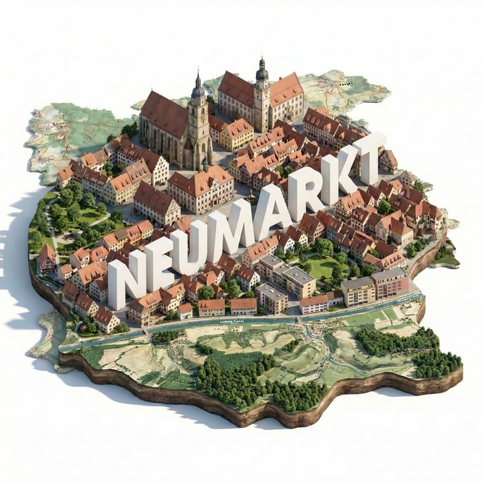 Neumarkt isometrische Stadtansicht – Immobilienmakler Neumarkt