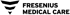 Logo von Fresenius Medical Care mit drei schwarzen V-förmigen Symbolen und dem Text "FRESENIUS MEDICAL CARE".