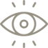 Stilisiertes Auge mit drei Strahlen oben und unten auf dunkelgrünem Hintergrund.