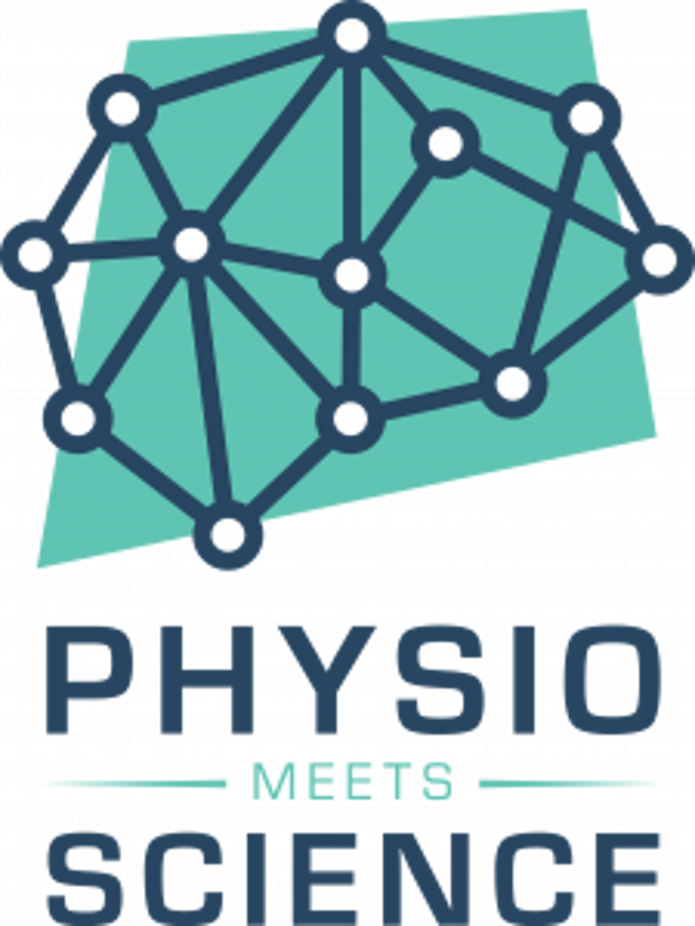 Logo mit einem grünen, vernetzten Diagramm und dem Text "PHYSIO MEETS SCIENCE".