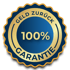 Blau-goldenes Siegel mit Text "Geld zurück 100% Garantie"