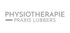 Graues Logo mit dem Text Physiotherapie Praxis Lubbers auf weißem Hintergrund.