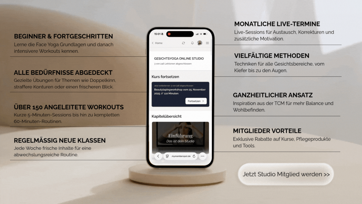 Face Yoga Online Studio Vorteile