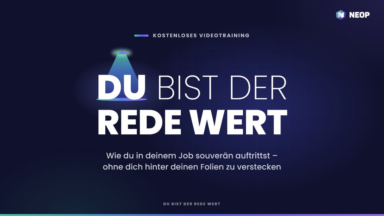 Titelfolie des Videotrainings Du bist der Rede wert