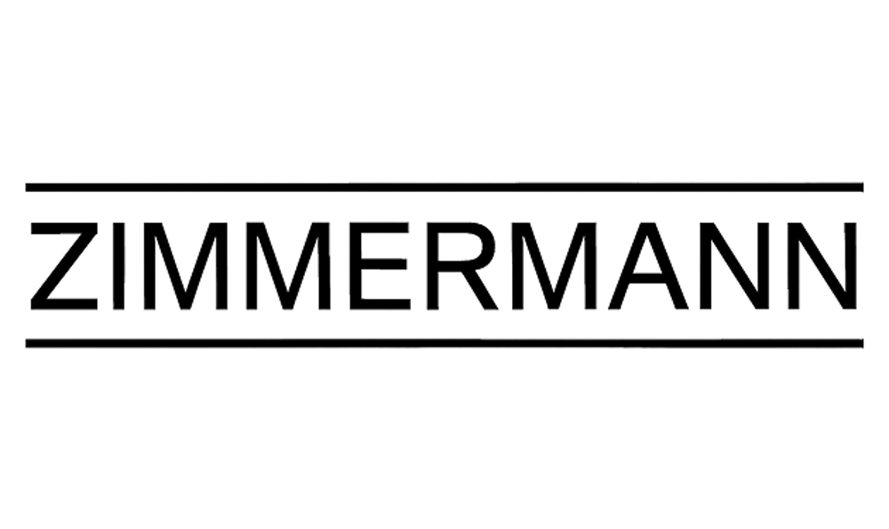 Zimmermann Firmengruppe Logo: Schwarzer Text "ZIMMERMANN" in einem Kasten, darunter "FIRMENGRUPPE".