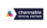 Channable Official Partner Logo mit drei farbigen Sechsecken und dunkelblauem Banner.