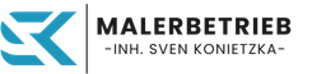 Logo: „SK Malerbetrieb ...wir bringen Farbe in Ihr Leben...“ auf grünem Hintergrund.