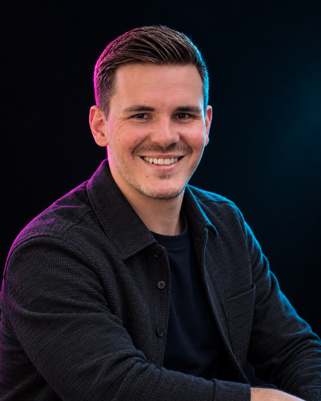 KI-inszeniertes Porträt von Dominik Ernst