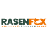RASENFOX Logo: Orangefarbener Text "RASENFOX" mit Fuchs-Kopf im "O", darunter "HYDROSAAT - SCHNELL & SMART".