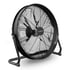 Schwarzer Trommelventilator Trotec TVL 3000 mit Schutzgitter und drei Rotorblättern auf weißem Hintergrund.