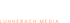 Logo LBM Lunnebach Media in Weiß und Orange auf dunkelgrünem Hintergrund.