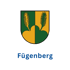 Wappen von Fügenberg: halbgeteilt in Grün und Gold, mit zwei goldenen und grünen Weizenähren und dem Text "Fügenberg".