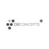 DB Concepts Logo mit vier grauen Punkten und Ein-/Aus-Symbol.