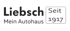 Logo vom Autohaus Liebsch mit dem Slogan Mein Autohaus und dem Gründungsjahr Seit 1917 auf schwarzem Hintergrund.