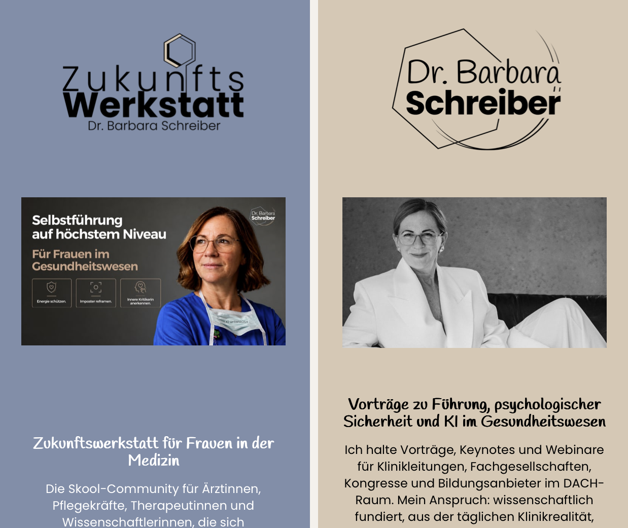Ausschnitt der gestalteten Website