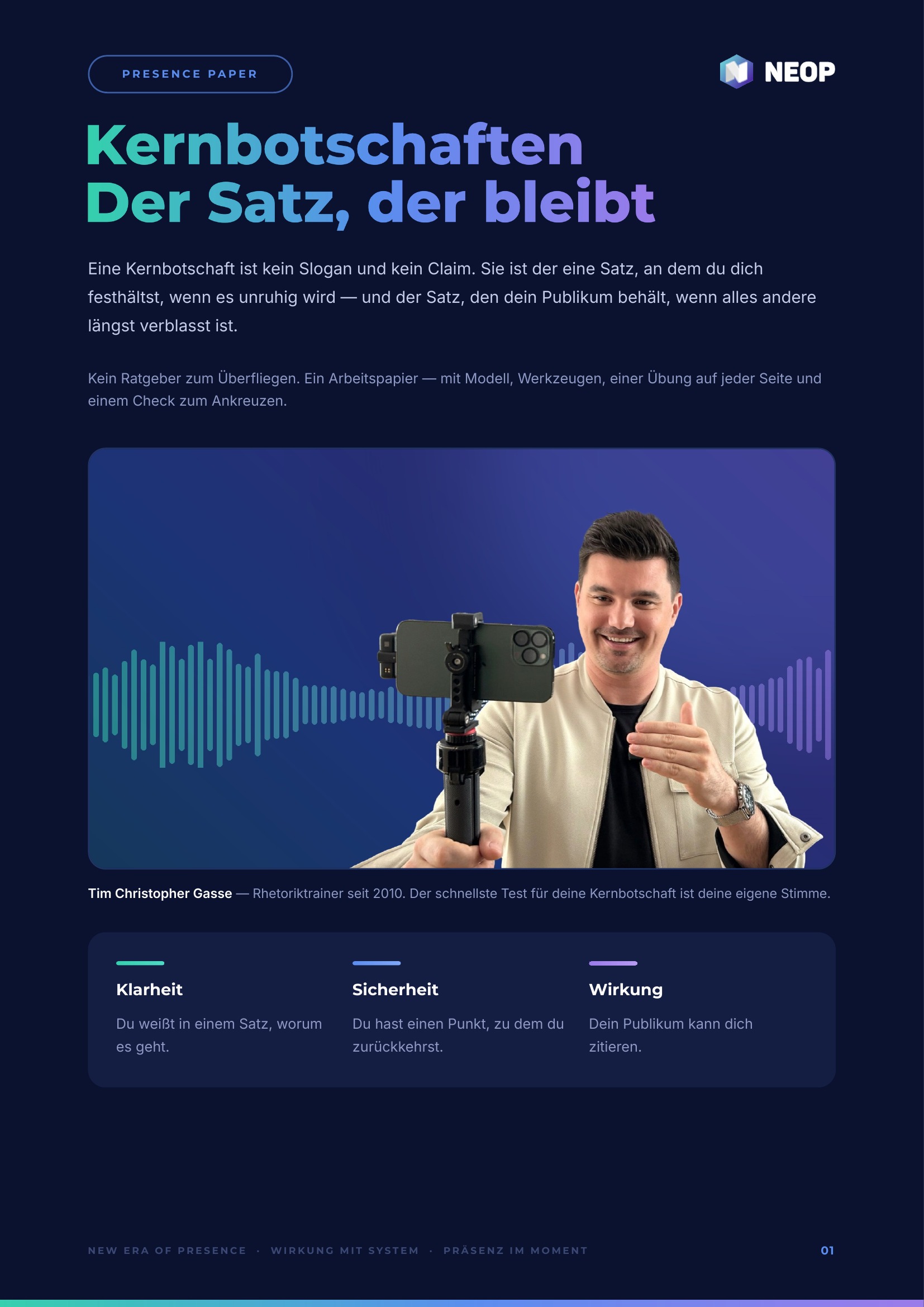 Presence Paper Kernbotschaften — Titelseite