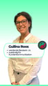 Guilina Roos lächelt, trägt eine weiße Bluse und Brille, mit Text "werdende Beraterin i.A." und "Kundenkommunikation".