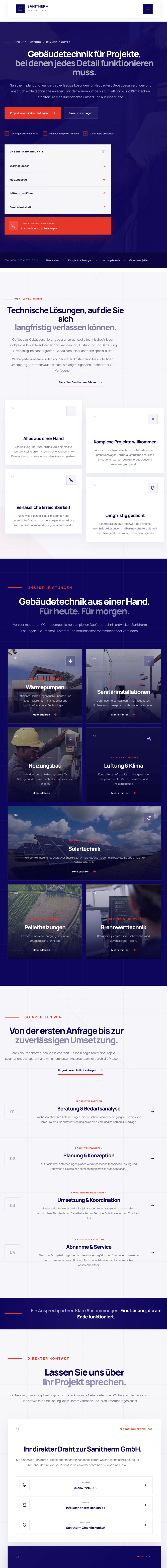 Website von der Sanitherm GmbH