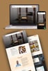 Website-Design auf Laptop, Smartphone und zwei weiteren Bildschirmen.