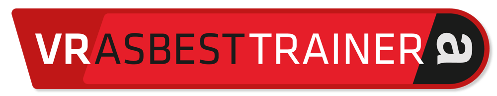 Das Logo "VRKRANTRAINER®" ist blau und gelb, mit einem gelben Balken darüber.