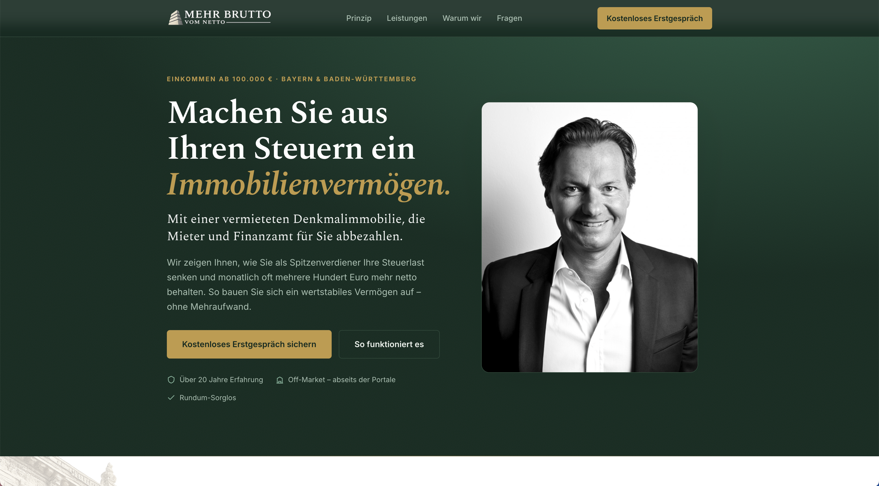 Landingpage Desktop