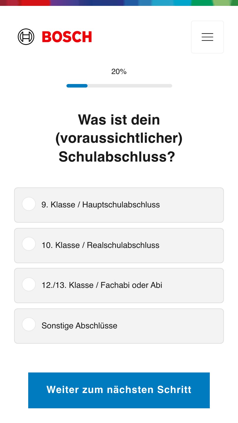 Die Frage nach dem Schulabschluss im Bewerbungsfunnel