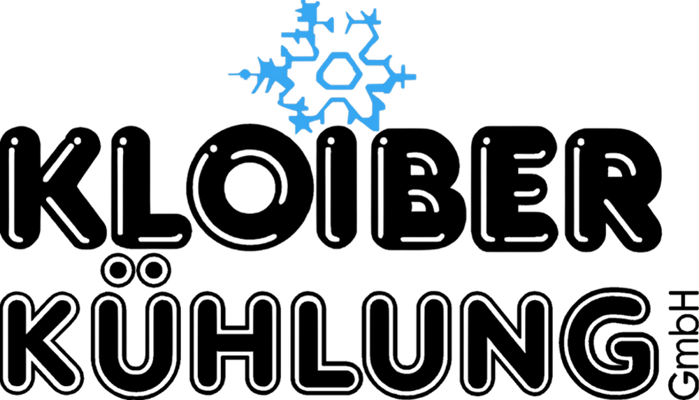 Kloiber Kühlung GmbH Logo mit blauem Schneeflockensymbol über dem Text.