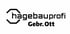 Hagebauprofi Gebr. Ott Logo mit schwarzer, stilisierter Klammer um "h" und schwarzem Text auf weißem Hintergrund.