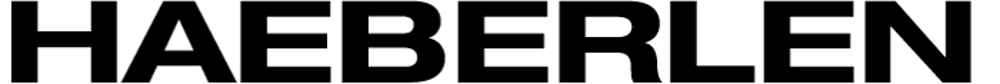 Schwarzer Text auf dunkelgrünem Hintergrund, der "HAEBERLEN" anzeigt.