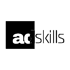 Black square with "ac" in white, next to "skills" in black on a dark green background.