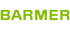 BARMER-Logo in leuchtendem Grün auf dunkelgrünem Hintergrund.