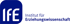 Blaues Logo mit weißem "IfE" und dem Text "Institut für Erziehungswissenschaft".