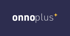 Onnoplus Logo in Weiß und Grau mit einem gelben Stern auf dunkellila Hintergrund.