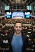 Ein Mann steht mit dem Rücken zu einem großen Auditorium, das mit Menschen gefüllt ist, und einer Bühne im Hintergrund.