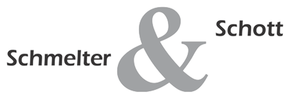 Logo der Firma Schmelter & Schott mit grauem Et-Zeichen auf schwarzem Hintergrund.