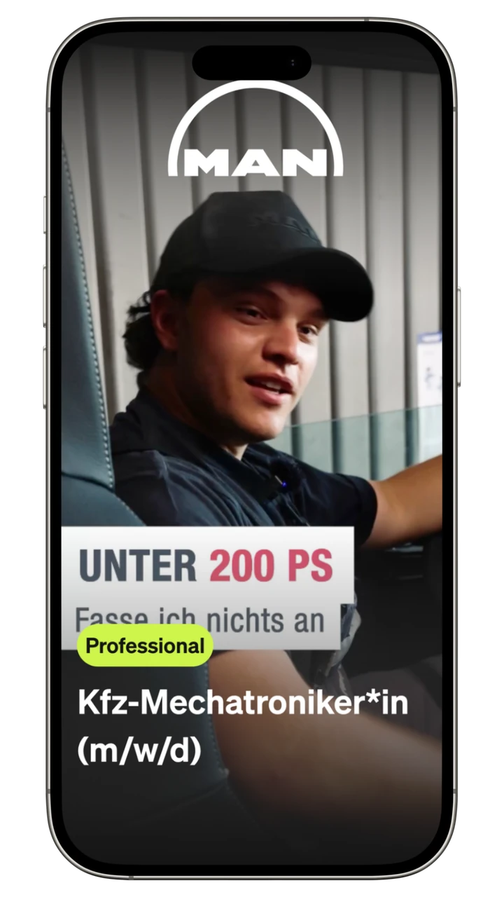 Anzeige der MAN-Kampagne für Kfz-Mechatroniker:innen