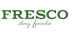 FRESCO dog foods Logo in dunkelgrüner Schrift auf dunkelgrünem Hintergrund.
