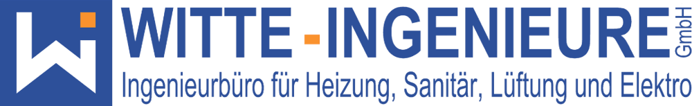 Logo: "WITTE INGENIEURE GmbH Ingenieurbüro für Heizung, Sanitär, Lüftung und Elektrotechnik" auf dunkelgrünem Hintergrund.