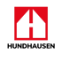 Rotes Haus-Logo mit einem "H" in der Mitte und dem Text "HUNDHAUSEN" darunter.