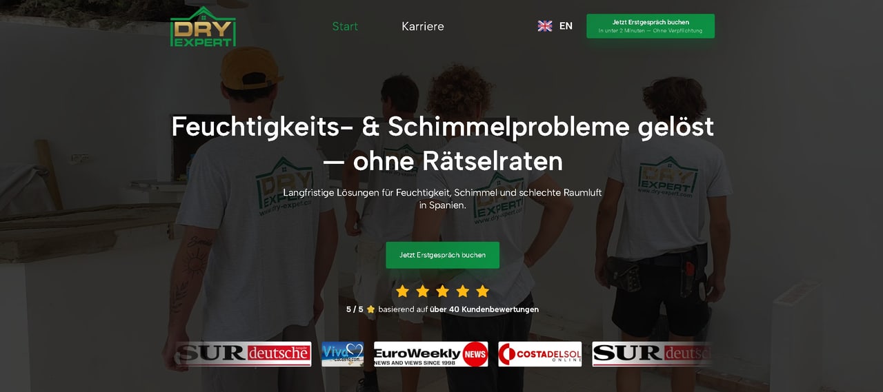 DRY-EXPERT Webseite