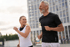 Active older couple jogging outdoors for heart-healthy lifestyle