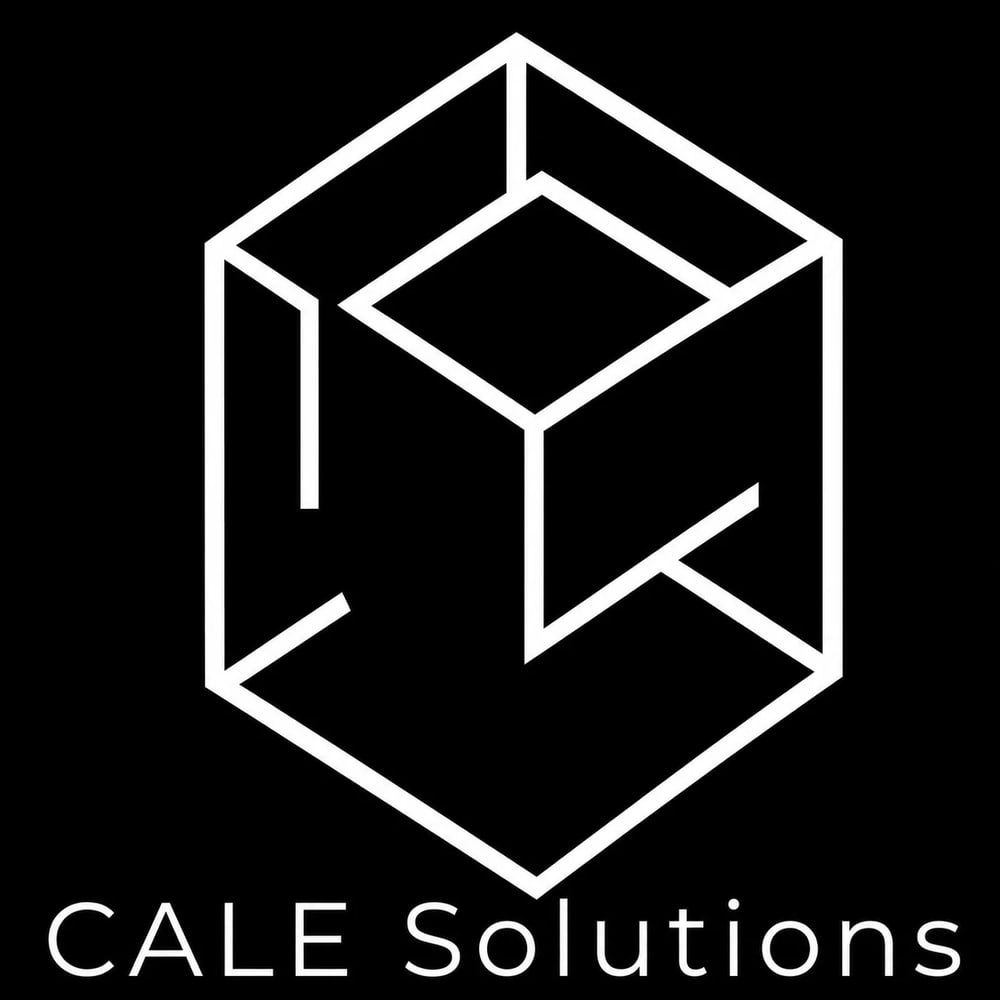Aufsteigendes Balkendiagramm, daneben der Schriftzug "CALE Solutions"