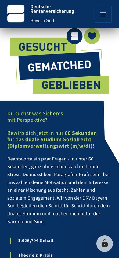 Bewerberseite der DRV Bayern Süd